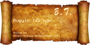 Bugyis Tünde névjegykártya