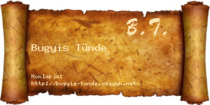 Bugyis Tünde névjegykártya