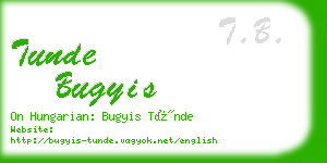 tunde bugyis business card